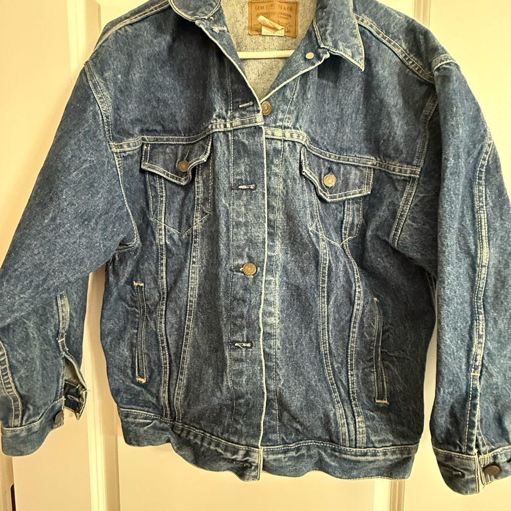 Vintage White Tab Levi’s Made in USA Denim Trucker Jacket Women’s M